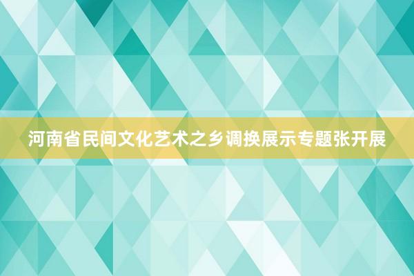 河南省民间文化艺术之乡调换展示专题张开展
