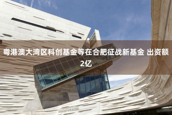 粤港澳大湾区科创基金等在合肥征战新基金 出资额2亿