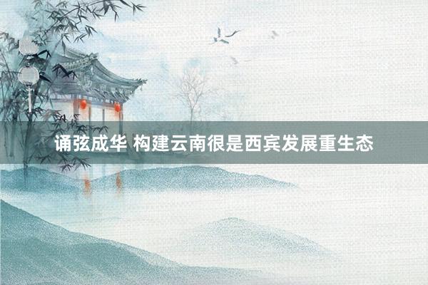 诵弦成华 构建云南很是西宾发展重生态